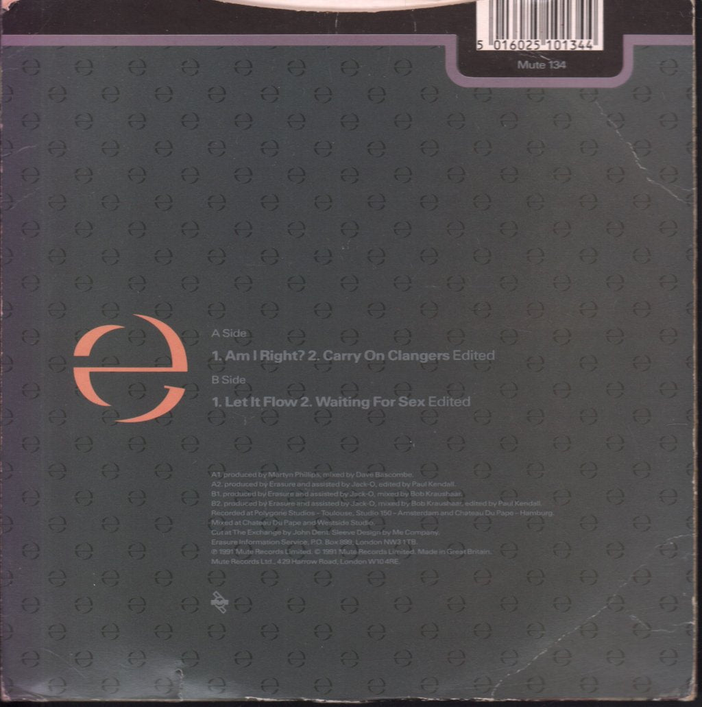 Erasure - Am I Right - 7 Inch