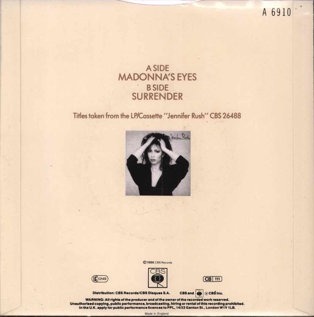 Jennifer Rush - Madonna's Eyes - 7 Inch