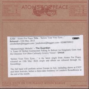 Atoms For Peace - Before Your Very Eyes... - Cdr