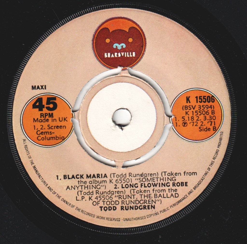 Todd Rundgren - I Saw The Light - 7 Inch
