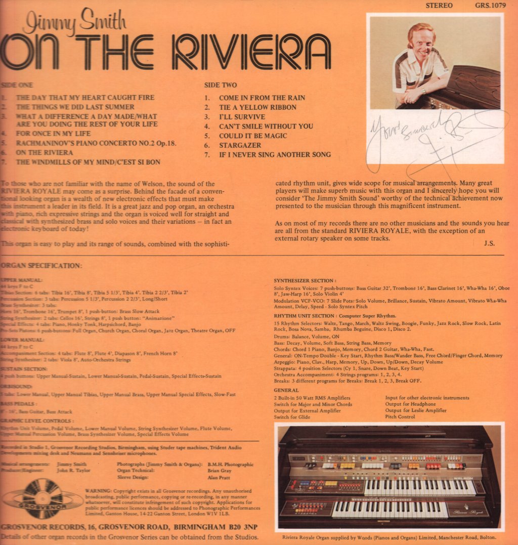 Jimmy Smith - On The Riviera - Lp
