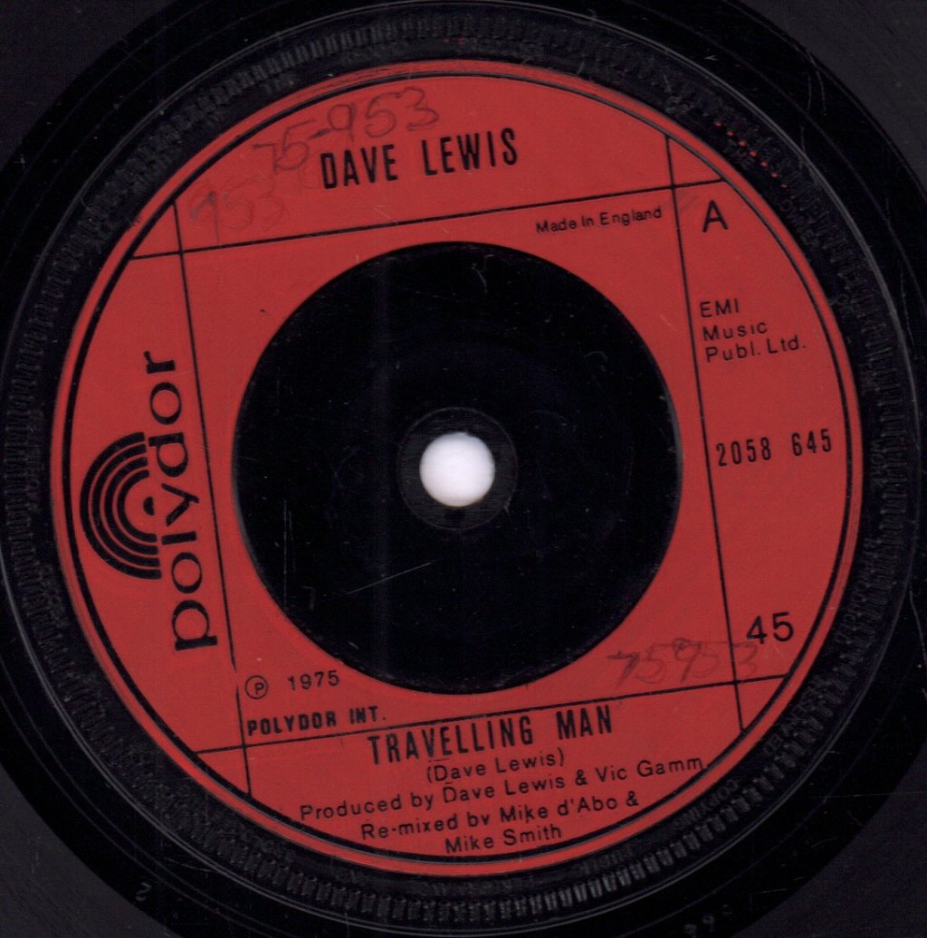 Dave Lewis - Travelling Man - 7 Inch