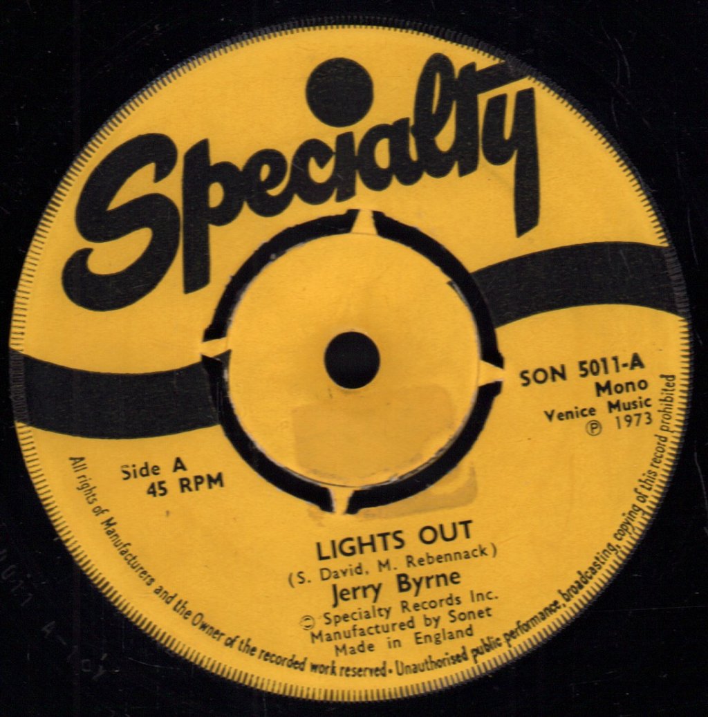 Jerry Byrne - Lights Out / Honey Baby - 7 Inch