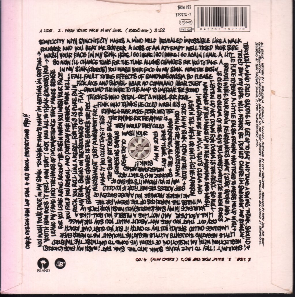 Dream Warriors - Wash Your Face In My Sink - 7 Inch