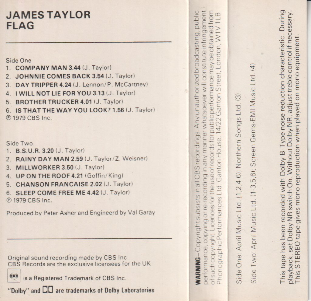 James Taylor - Flag - Cassette