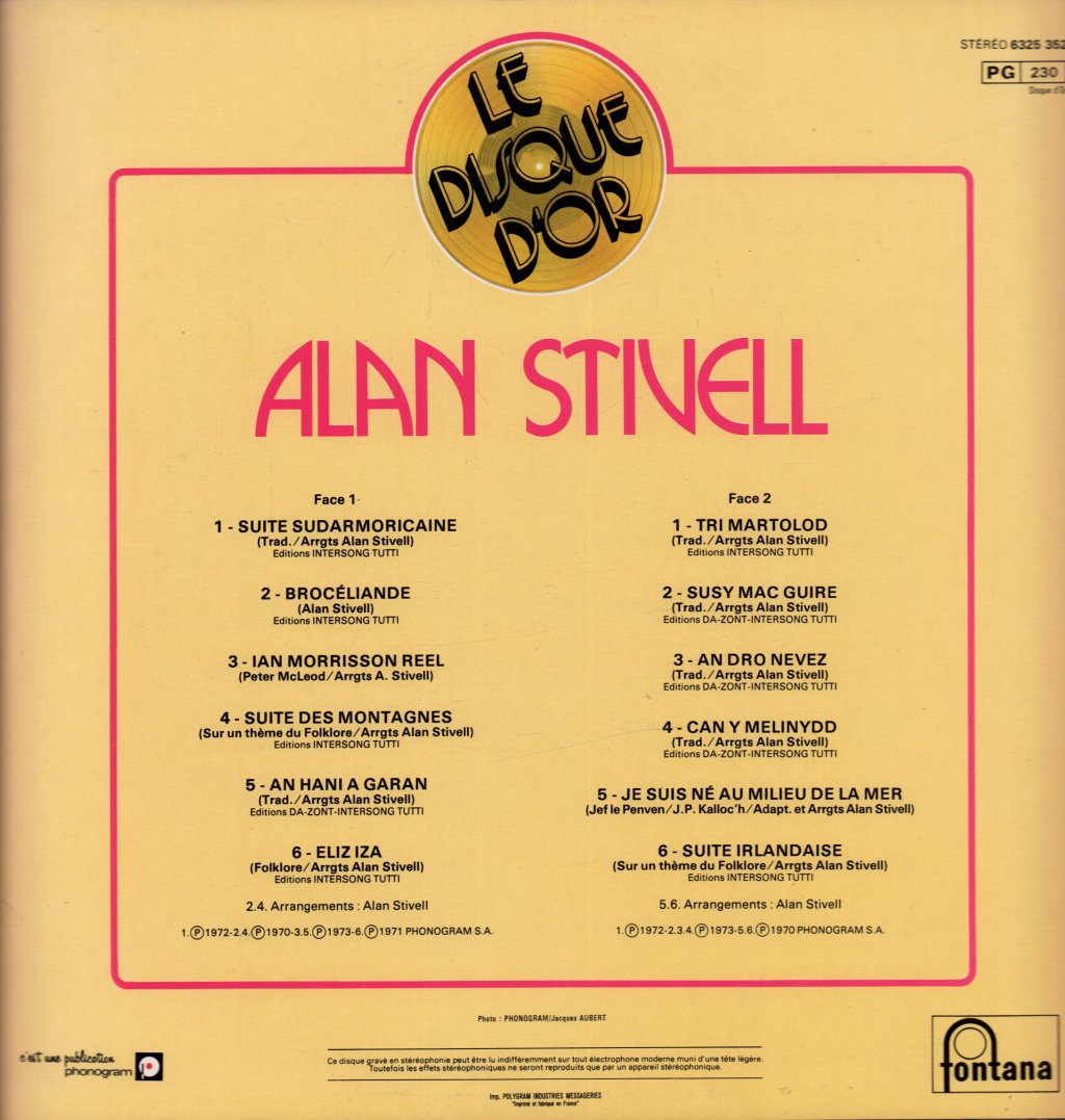 Alan Stivell - Le Disque D'Or - Lp