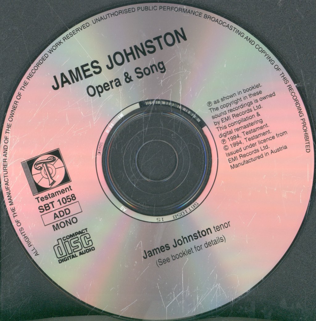 James Johnston (light opera) - Opera And Song - Cd