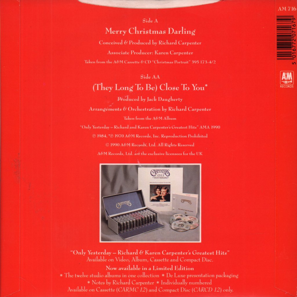 Carpenters - Merry Christmas Darling - 7 Inch