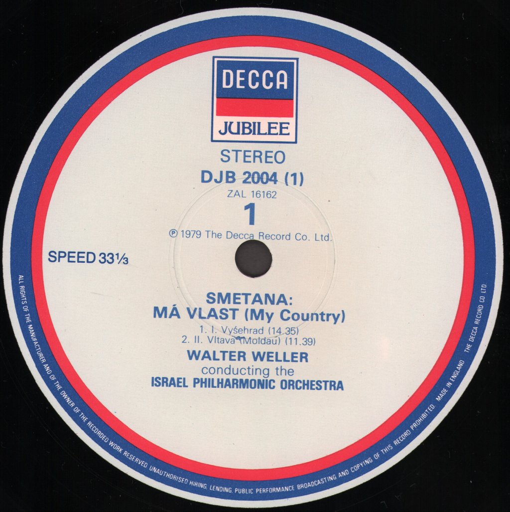 Walter Weller / Israel Philharmonic Orchestra - Bedrich Smetana - Má Vlast (My Country) / Haakon Jarl - Double Lp