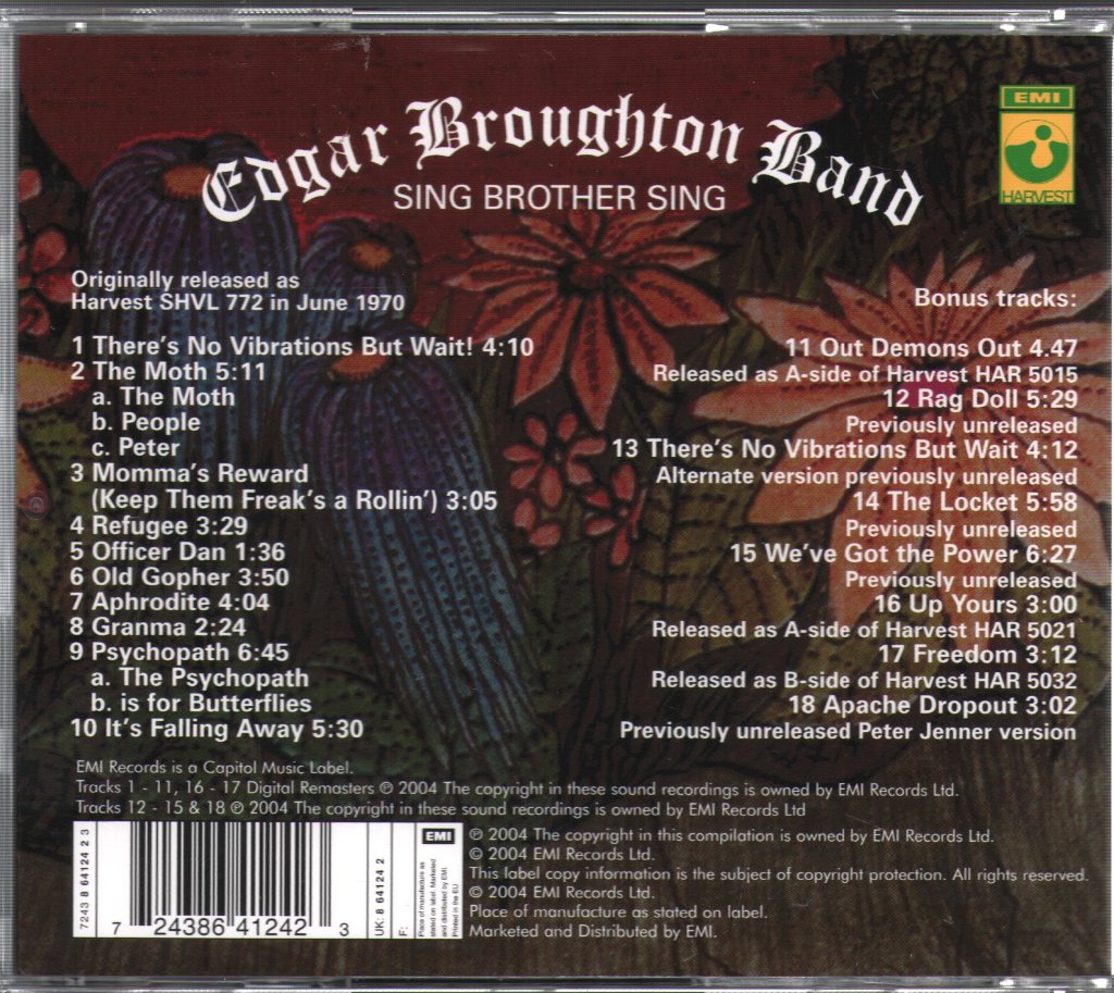 Edgar Broughton Band - Sing Brother Sing - Cd