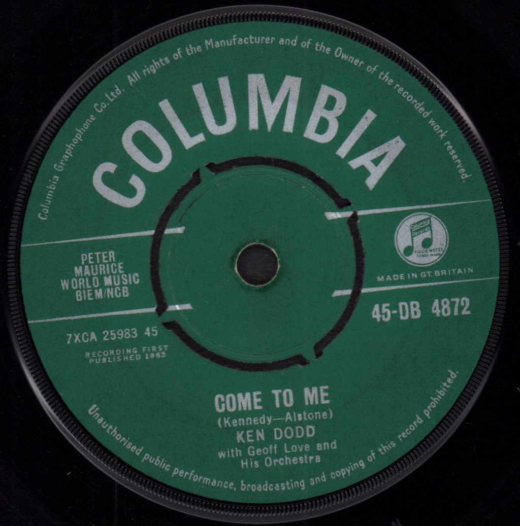 Ken Dodd - Come To Me - 7 Inch