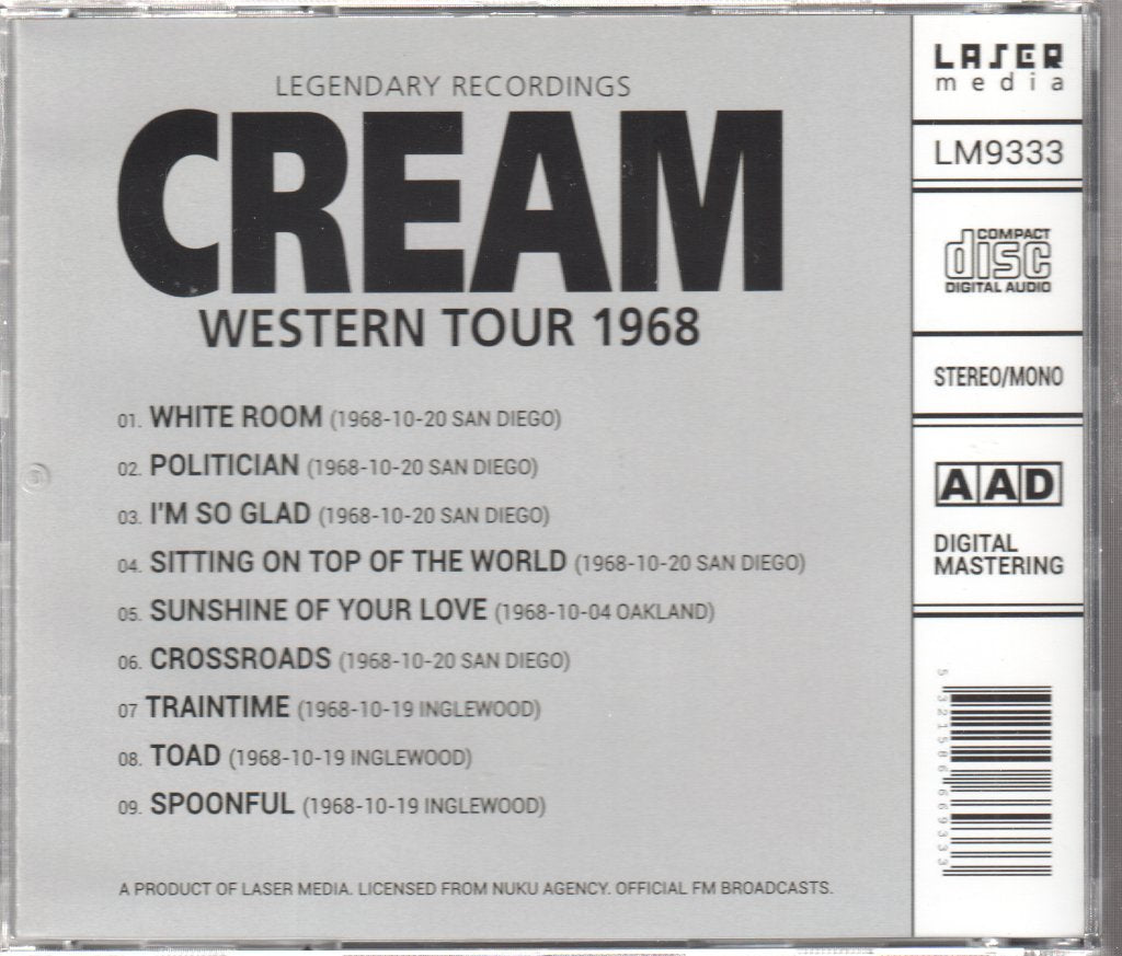 Cream - Western Tour 1968 - Cd