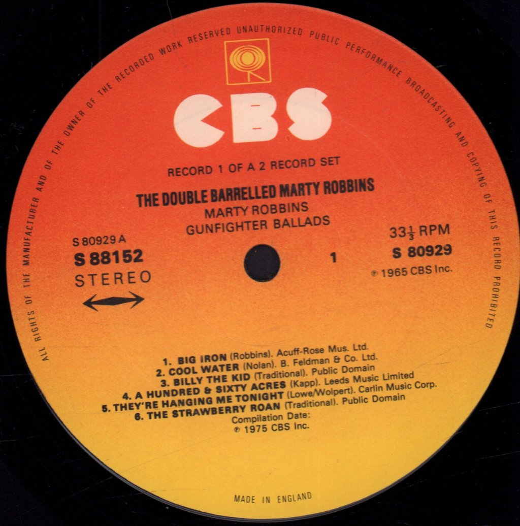Marty Robbins - Double Barrelled - Double Lp