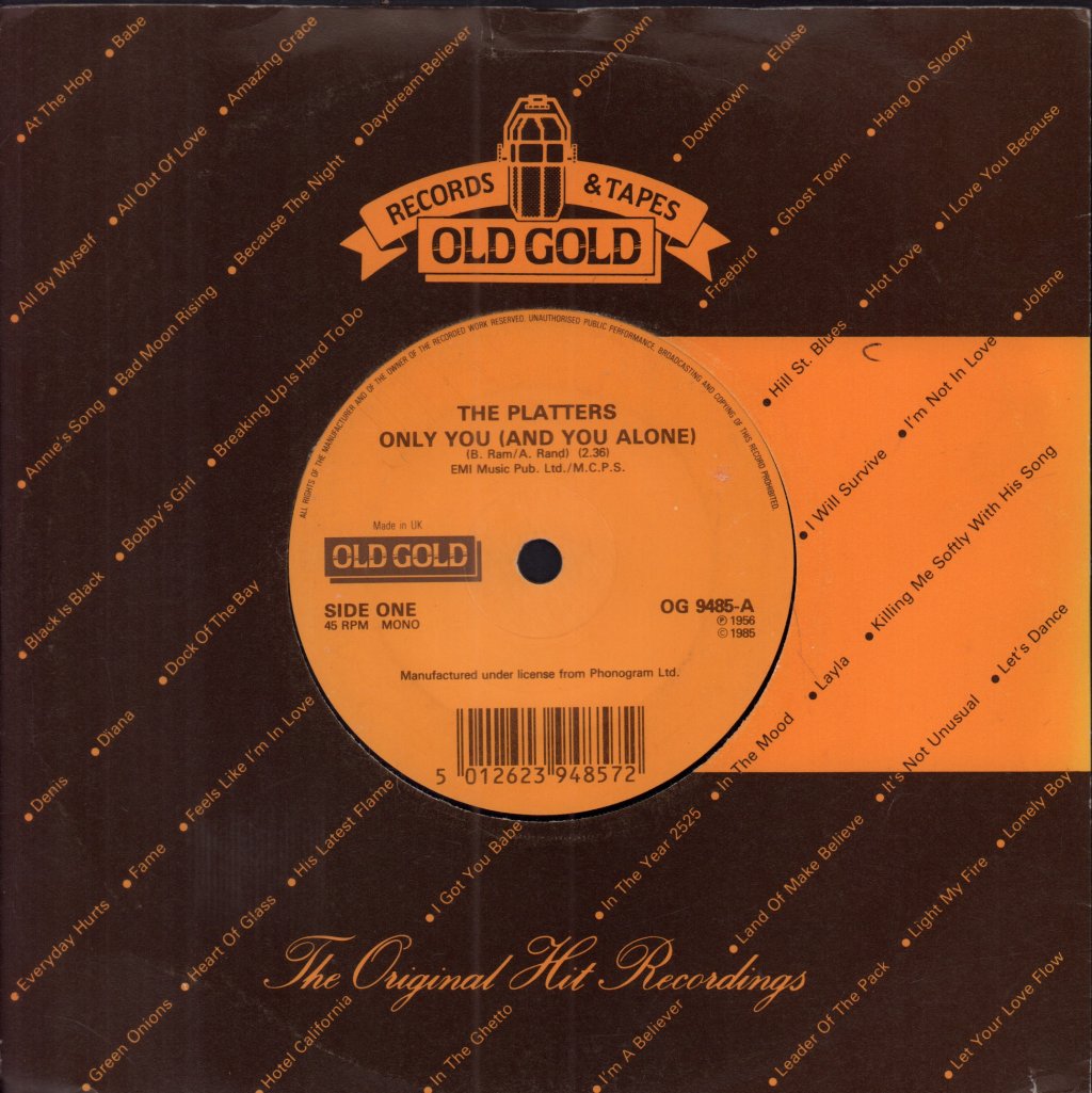 Platters - Only You - 7 Inch