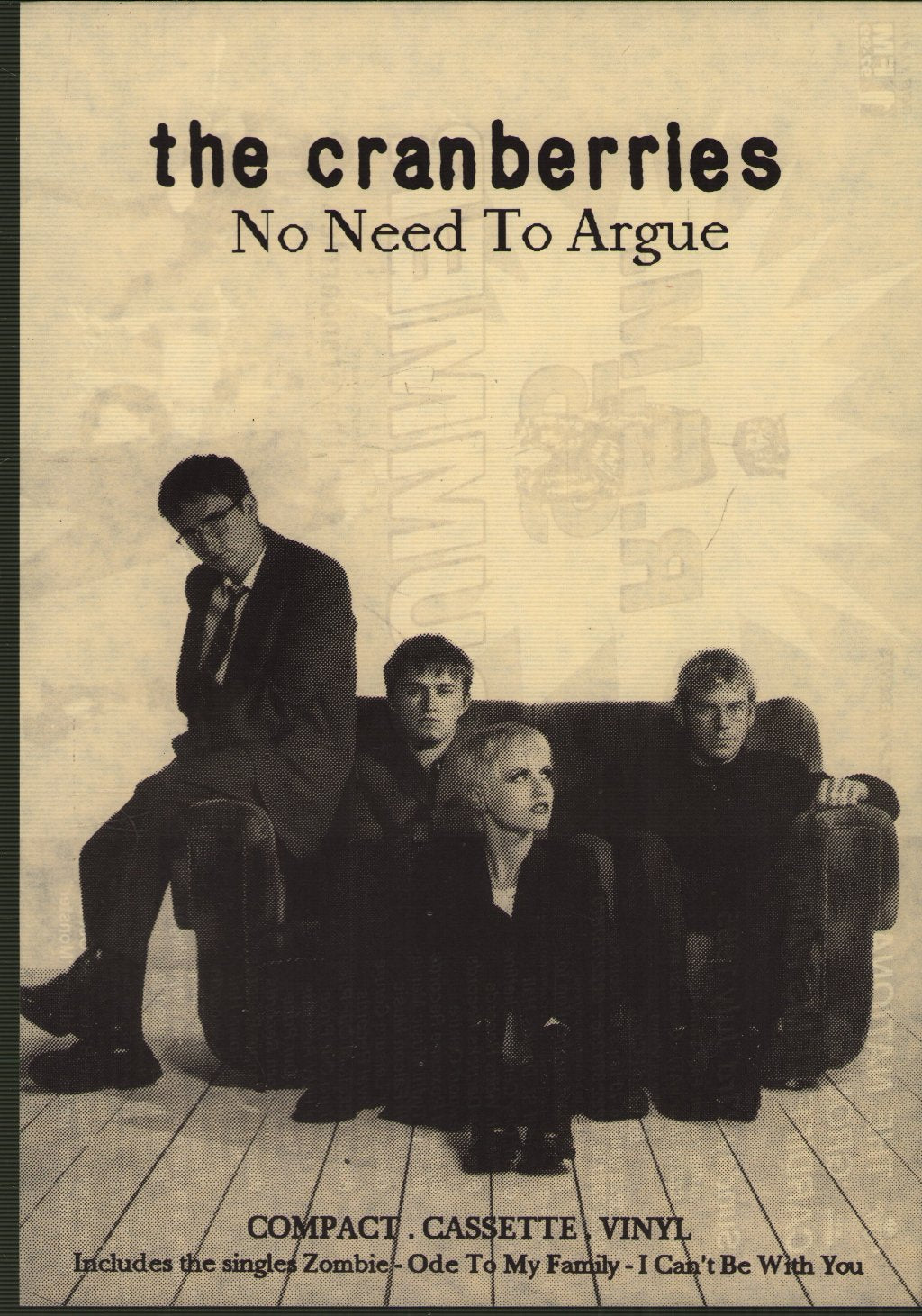 REM/Cranberries - National Ground, Cardiff/No Need To Argue - Flyer