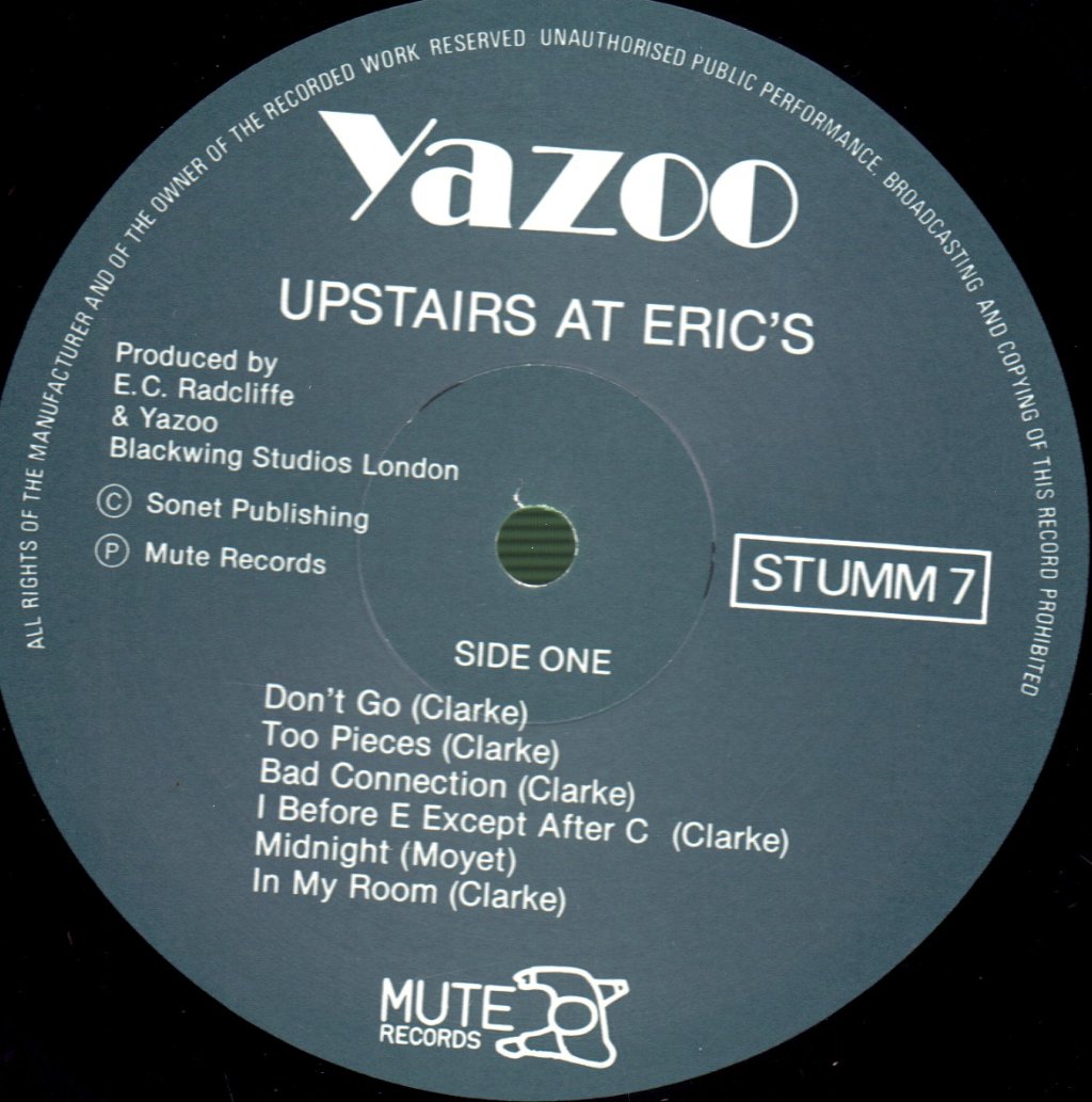 Yazoo - Upstairs At Eric's - Lp