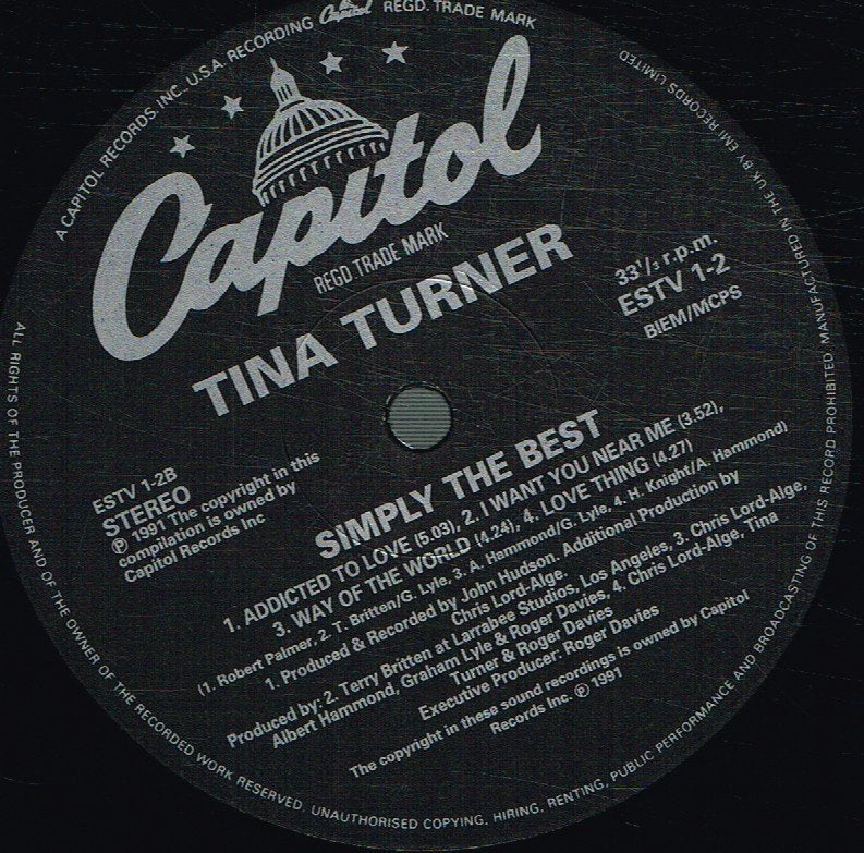 Tina Turner - Simply The Best - Double Lp
