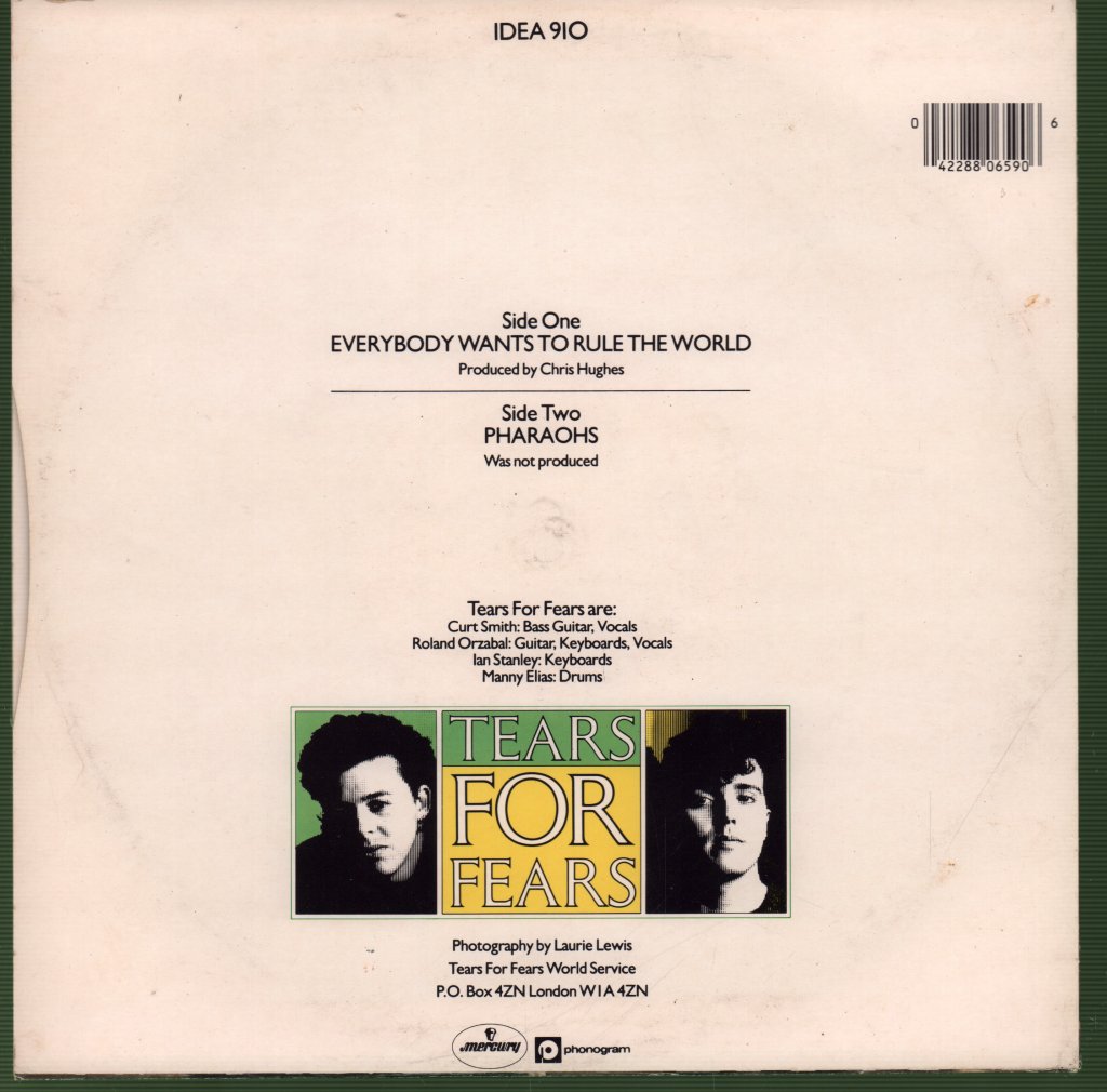 Tears For Fears - Everybody Wants To Rule The World - 10 Inch