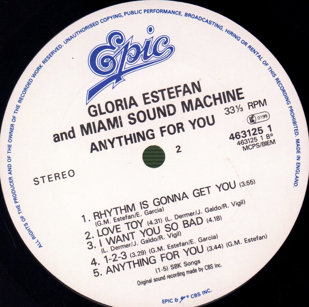 Gloria Estefan And Miami Sound Machine - Anything For You - Lp