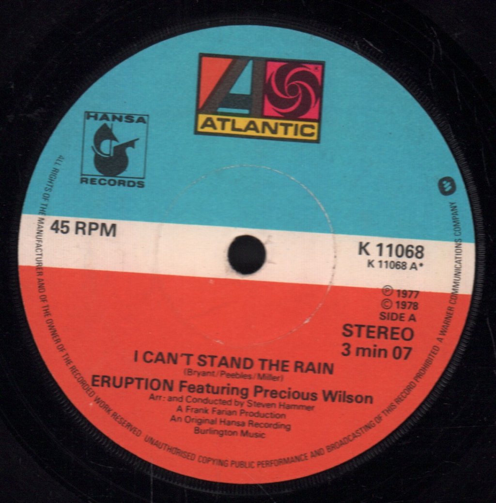 eruption featuring precious wilson - I Can't Stand The Rain - 7 Inch