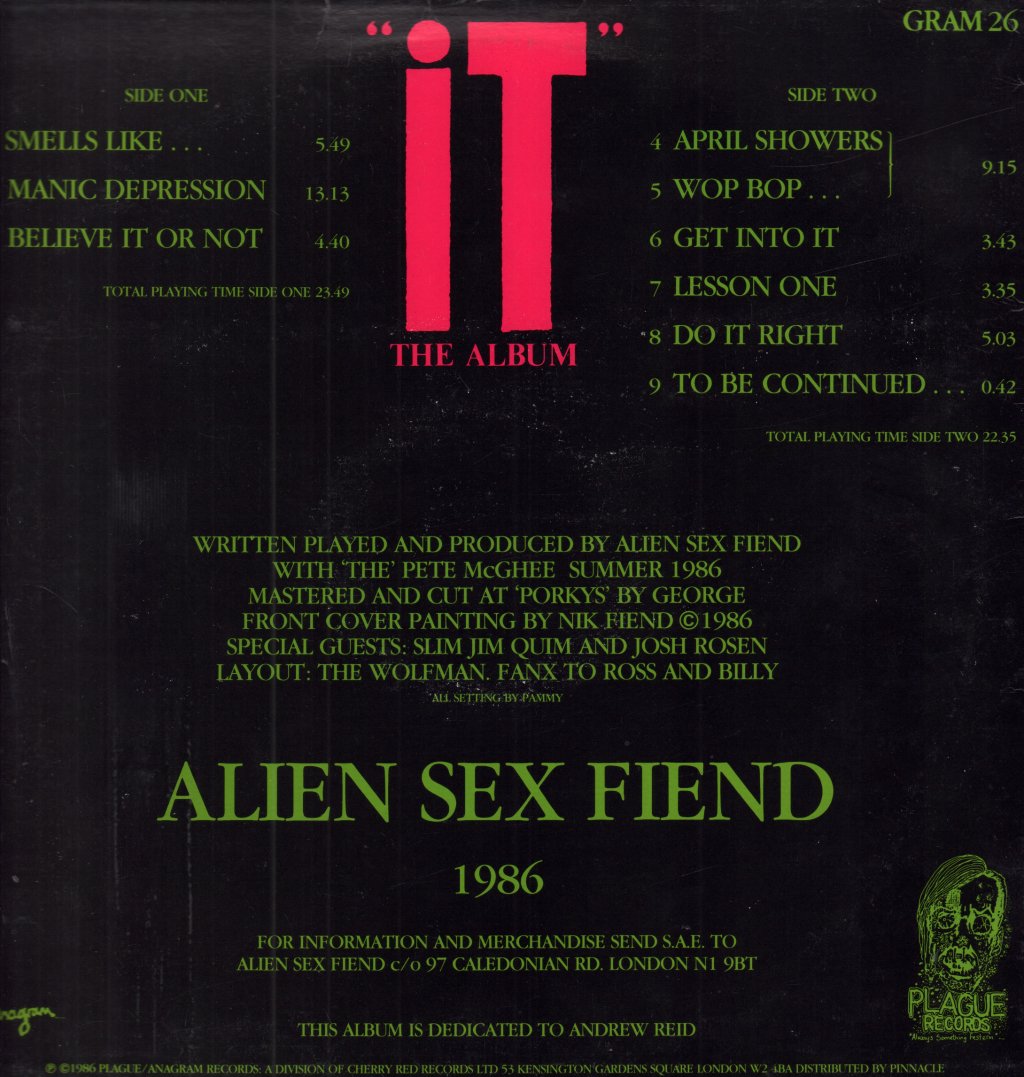 Alien Sex Fiend - It The Album - Lp