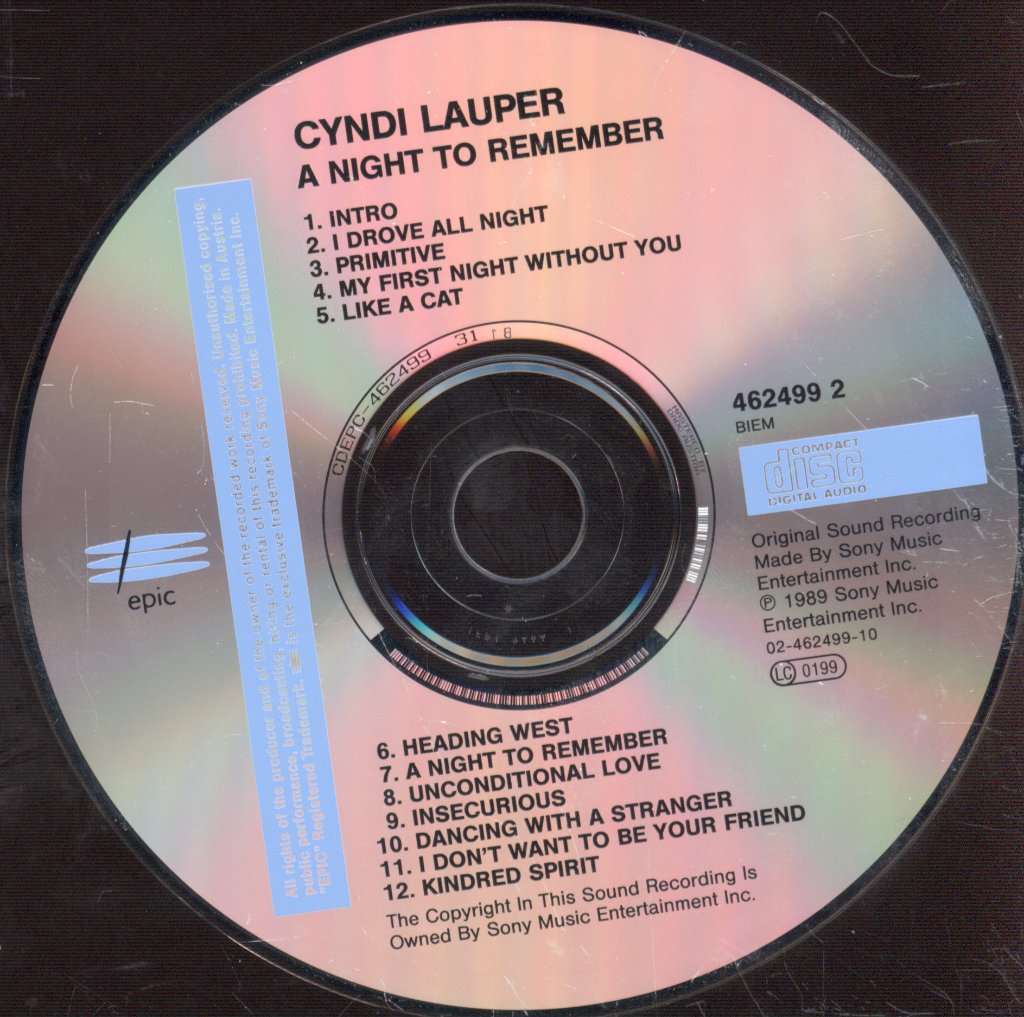 Cyndi Lauper - A Night To Remember - Cd