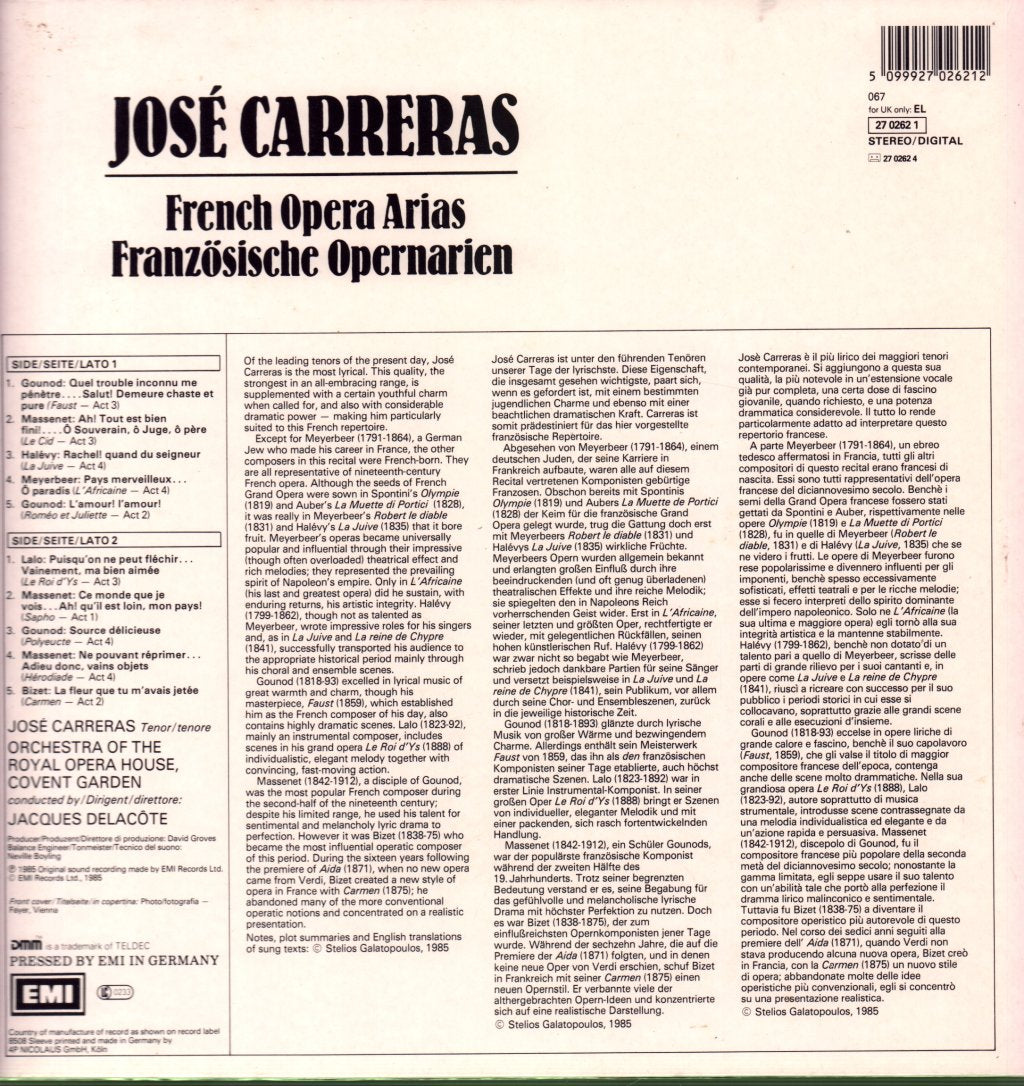 Jose Carreras - French Opera Arias - Lp