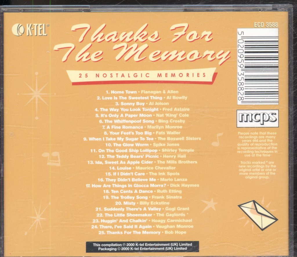 Various Artists - Thanks For The Memory - Cd