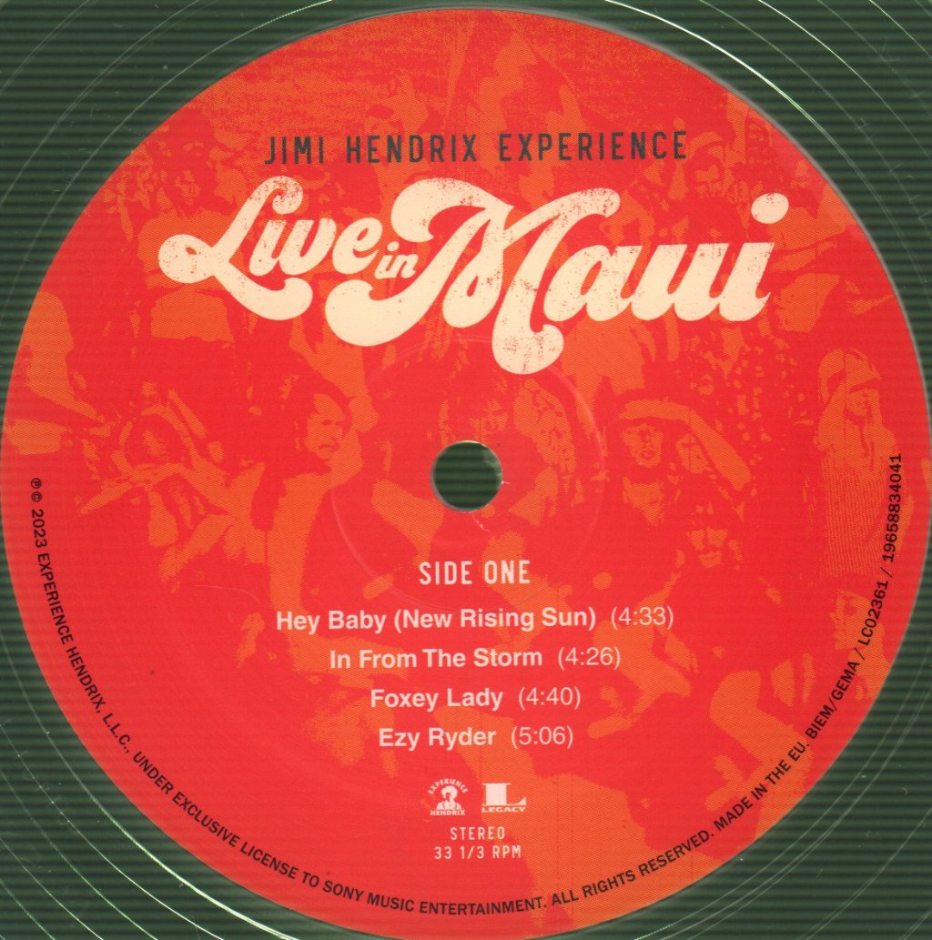Jimi Hendrix Experience - Live In Maui - Lp