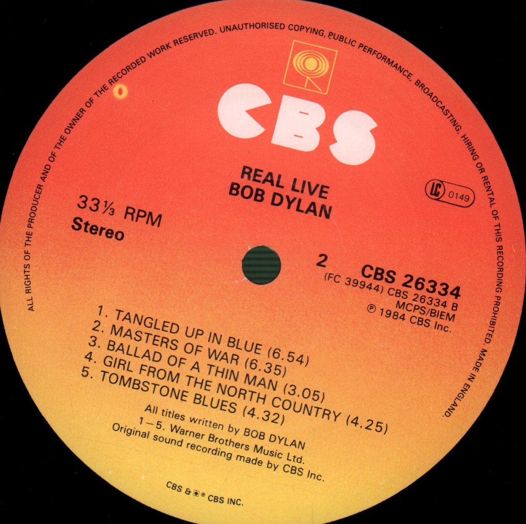Bob Dylan - Real Live - Lp