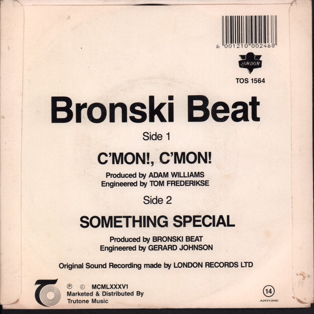 Bronski Beat - C'mon C'mon - 7 Inch