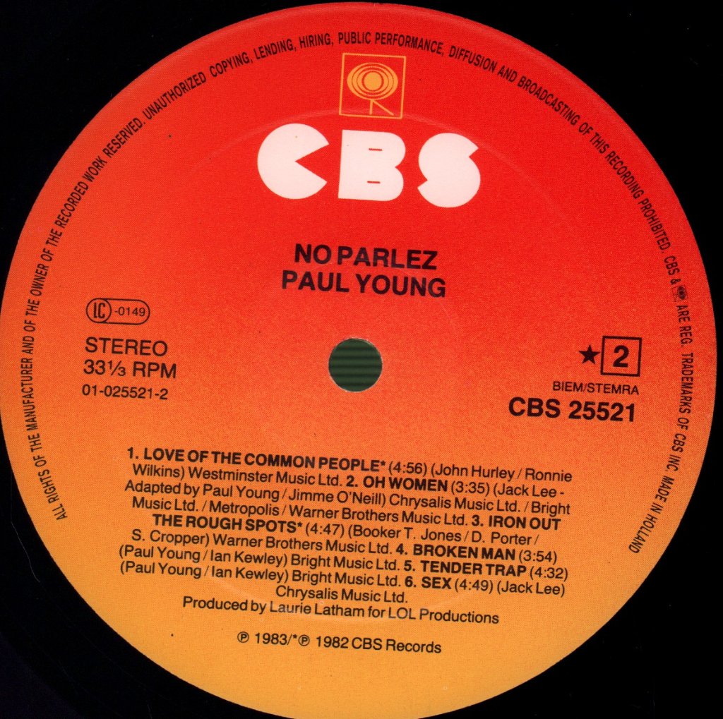 Paul Young - No Parlez - Lp