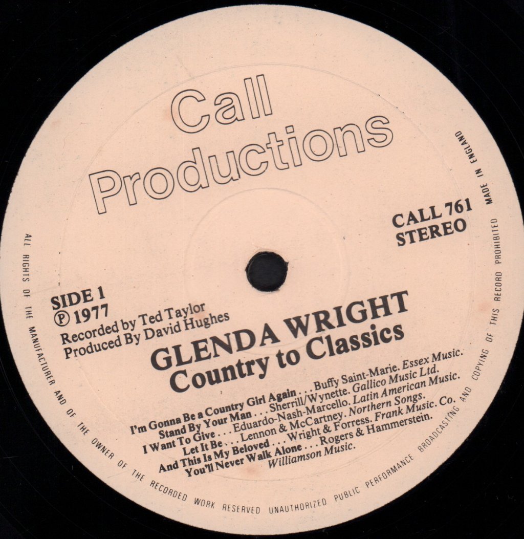 Glenda Wright - Country To Classics - Lp