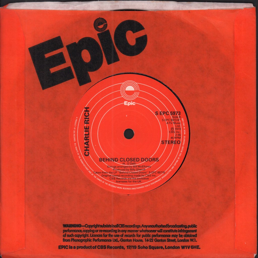Charlie Rich - Most Beautiful Girl - 7 Inch