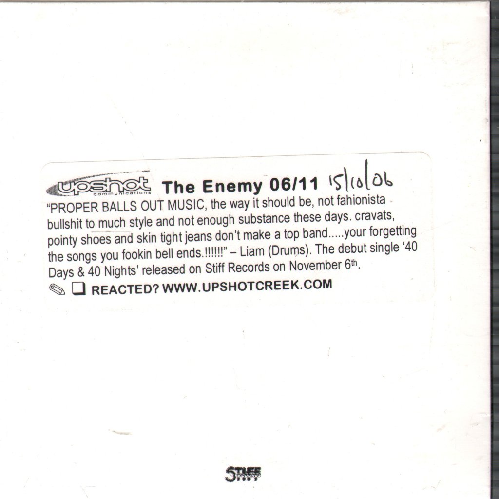 Enemy (Indie) - 40 Days And 40 Nights - Cdr