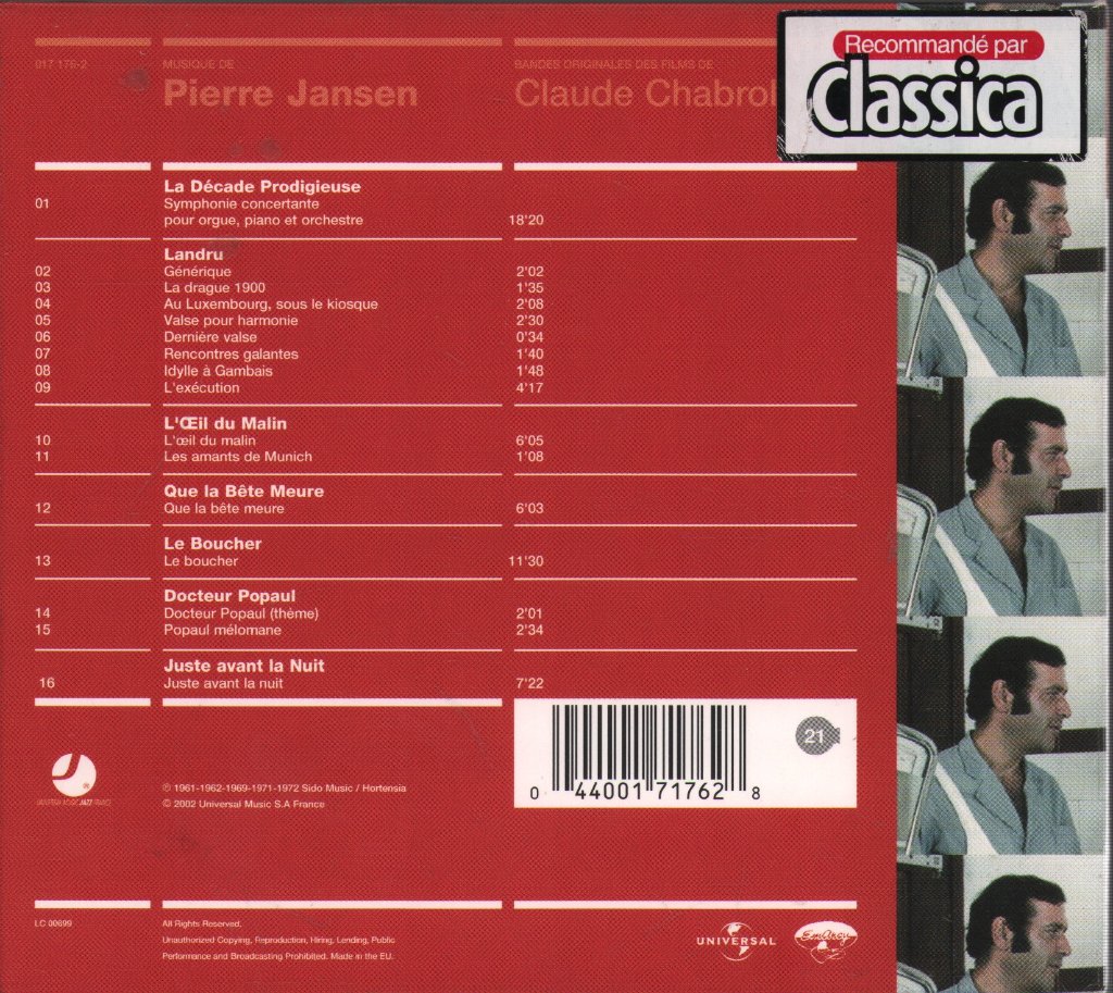 Pierre Jansen - Le Boucher - Cd
