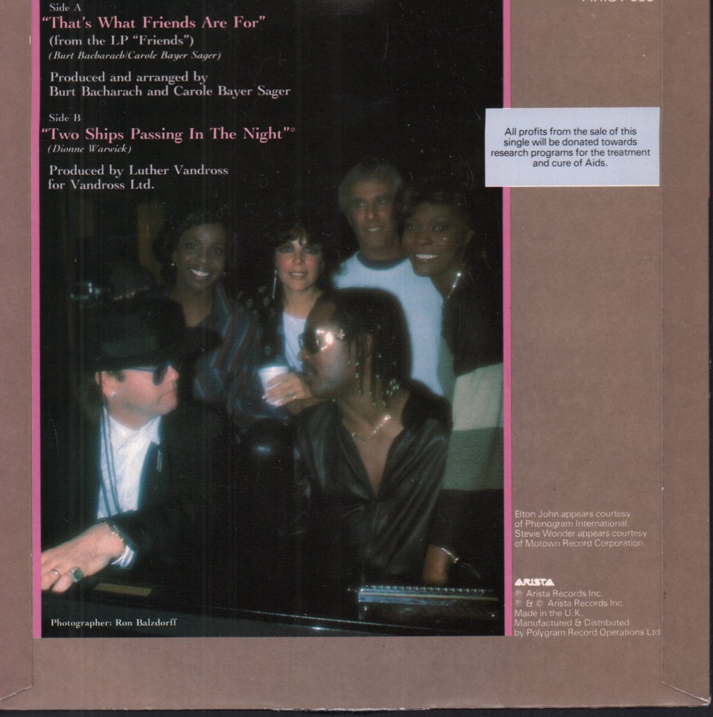 Dionne Warwick And Friends - That's What Friends Are For - 7 Inch