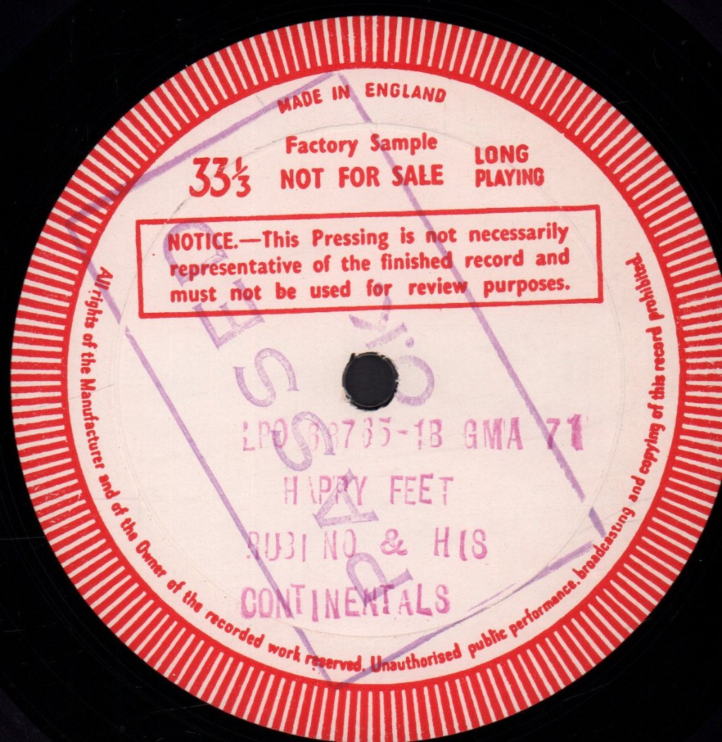 Rubino And His Continentals - Happy Feet - Lp