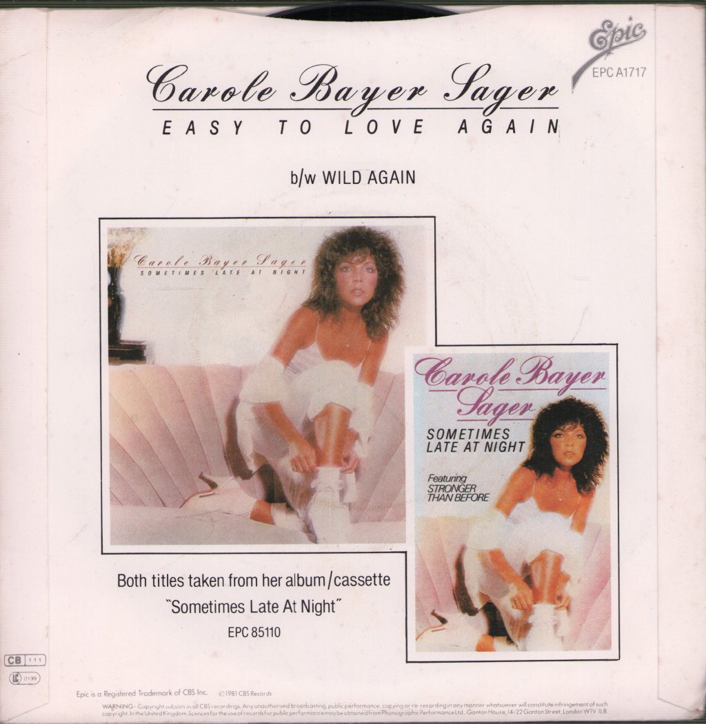 Carole Bayer Sager - Easy To Love Again - 7 Inch
