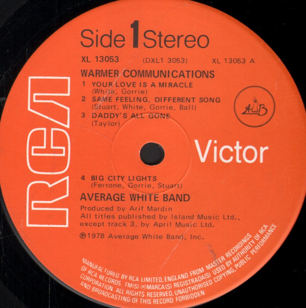 Average White Band - Warmer Communications - Lp
