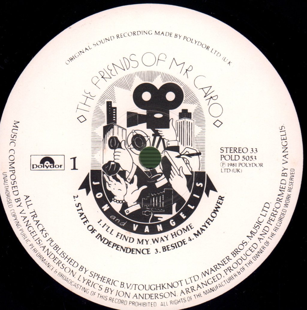 Jon And Vangelis - Friends Of Mr Cairo - Lp
