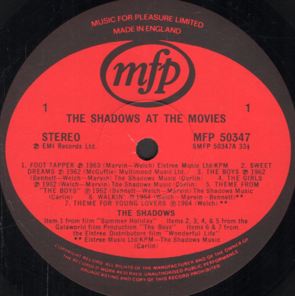 Shadows - Shadows At The Movies - Lp