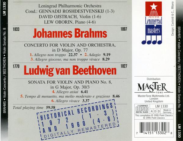 Leningrad Philharmonic, G. Roshdestveskij - Brahms / Beethoven - Violin Concerto / Violin Sonata No. 8 - Cd
