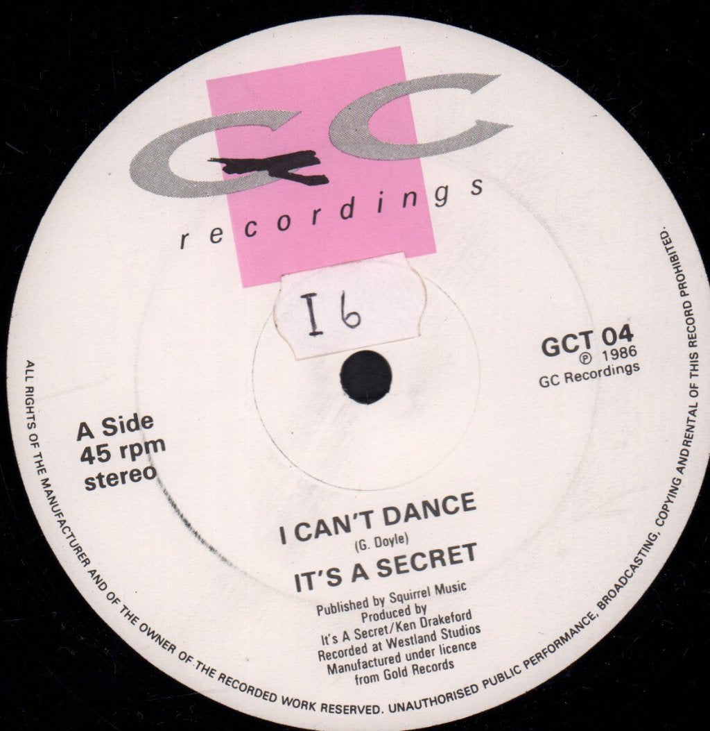 It's A Secret - I Can't Dance - 12 Inch