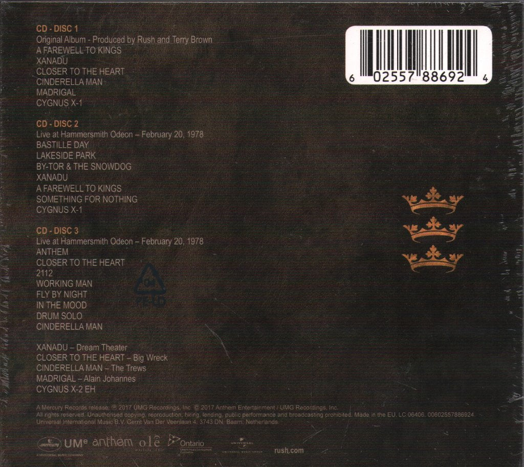 Rush - A Farewell To Kings (40th Anniversary) - Triple Cd