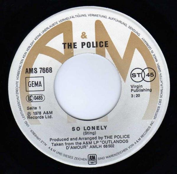 Police - So Lonely - 7 Inch