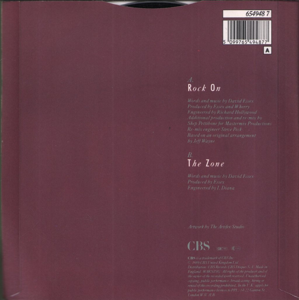 David Essex - Rock On (A Shep Pettibone Remix) - 7 Inch