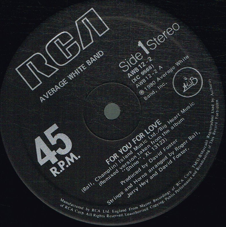 Average White Band - For Your Love - 12 Inch