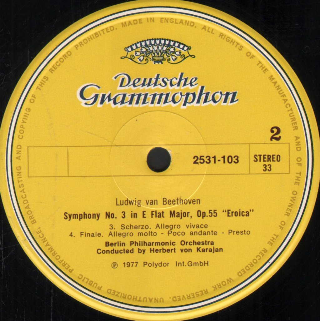 Herbert Von Karajan / Berlin Philharmonic Orchestra - Beethoven - Symphony No.3 Eroica - Lp
