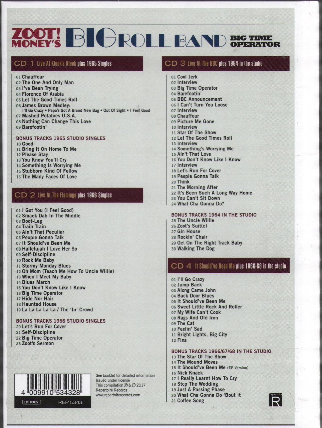 Zoot Money's Big Roll Band - Big Time Operator - Cd Set